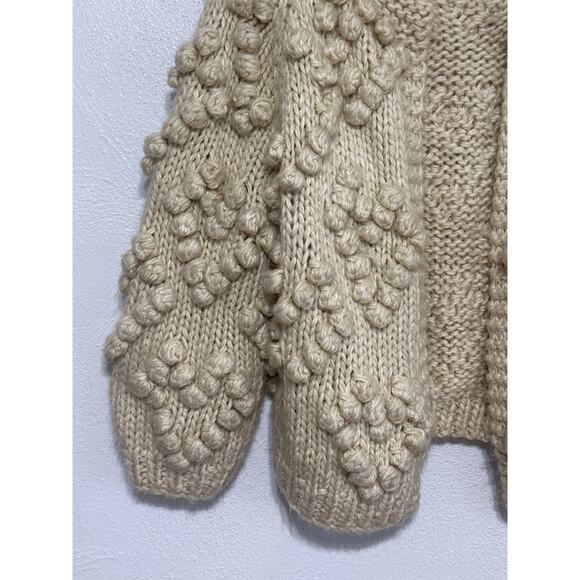 Chicwish NWOT Knit Your Love Bobble Cardigan Sweater M Cream Coquette Soft Girl - Picture 3 of 12